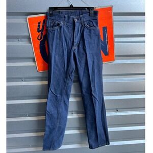 Vintage 70's Genuine Sears Roebucks Denim Jeans 27X32.5 Dark Wash Distressed VTG